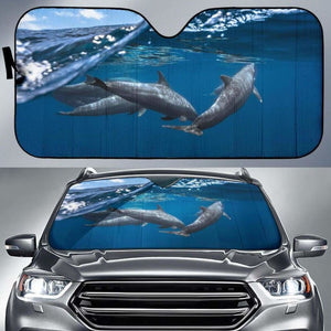 Dolphins Underwater Hd 4K Car Sun Shade 085424 - YourCarButBetter