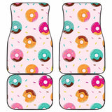 Donut Pattern Glaze Pink Background Front And Back Car Mats 153908 - YourCarButBetter