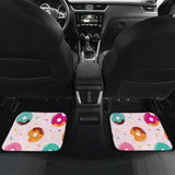 Donut Pattern Glaze Pink Background Front And Back Car Mats 153908 - YourCarButBetter