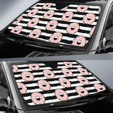 Donuts Pink Icing Striped Pattern Car Auto Sun Shades 102507 - YourCarButBetter