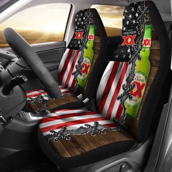 Dos Equis Car Seat Covers American Flag Beer Lover Gift 195016 - YourCarButBetter