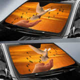 Dove Hand Peace Sunrise 5K Car Sun Shade 102507 - YourCarButBetter
