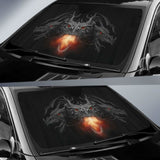 Dragon 3 Heads Car Sun Shade amazing best gift ideas 172609 - YourCarButBetter