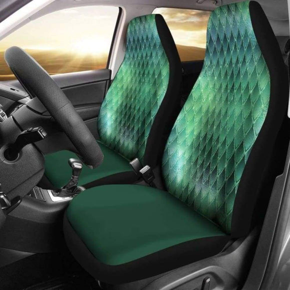 Dragon Glitter Green Car Seat Covers 103709 - YourCarButBetter