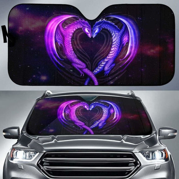 Dragon Love Mystical Car Sun Shades Amazing Gift 210101 - YourCarButBetter
