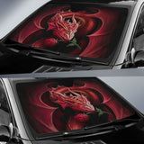 Dragon With Rose Mystical Car Sun Shades Amazing Gift 210101 - YourCarButBetter