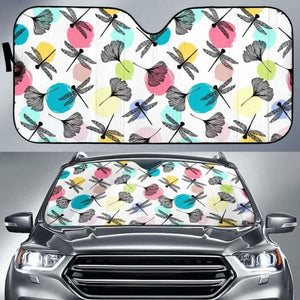 Dragonflies Ginkgo Leaves Pattern Car Auto Sun Shades 172609 - YourCarButBetter