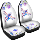 Dragonfly and Flower Print Car Seat Covers 213003 - YourCarButBetter