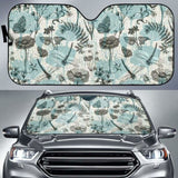 Dragonfly Butterfly Plants Insect Flower Vintage Style Pattern Car Auto Sun Shades 172609 - YourCarButBetter