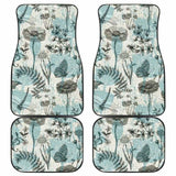 Dragonfly Butterfly Plants Insect Flower Vintage Style Pattern Front And Back Car Mats 135711 - YourCarButBetter