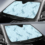 Dragonfly Pattern Blue Background Car Auto Sun Shades 172609 - YourCarButBetter