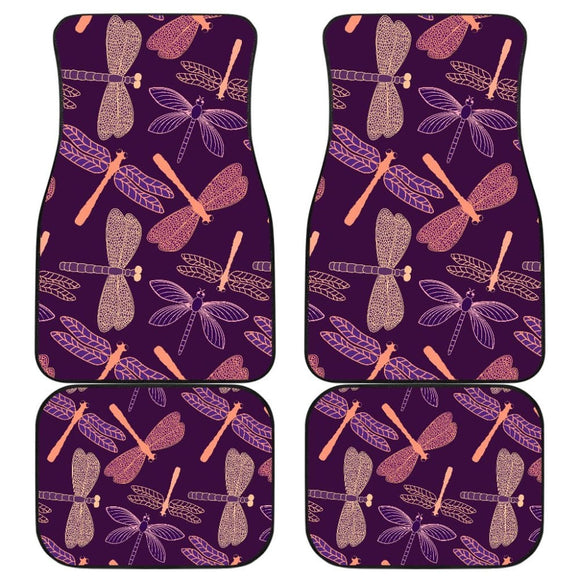 Dragonfly Violet Front And Back Car Mats 184610 - YourCarButBetter