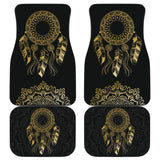 Dream Catcher Gold Mandala Lotus Boho Style Car Floor Mats 212802 - YourCarButBetter