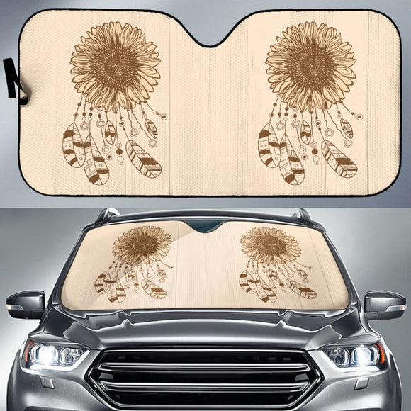 Dreamcatcher Car Auto Sun Shades With Sunflower Feather 212503 - YourCarButBetter
