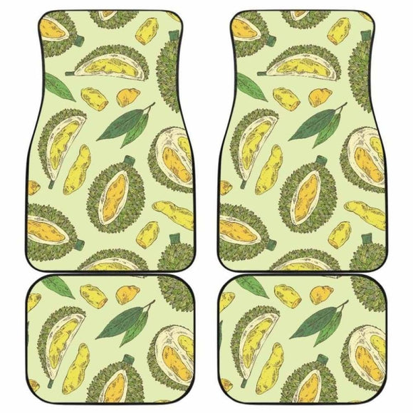 Durian Leaves Pattern Background Front And Back Car Mats 174914 - YourCarButBetter