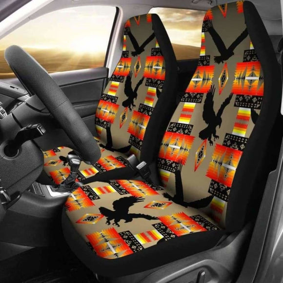 Eagle Brownish Gray Fade Car Seat Covers 110424 - YourCarButBetter