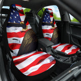 Eagle Fly American Flag Day Car Seat Covers Amazing 211101 - YourCarButBetter