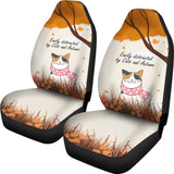 Easily Distracted By Cats And Autumn Car Accessories Gift Ideas Car Seat Covers 210205 - YourCarButBetter