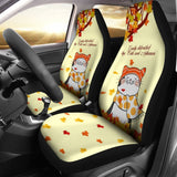 Easily Distracted By Cats And Autumn Car Seat Covers 210205 - YourCarButBetter
