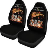 Easily Distracted By Cats And Autumn Fall Car Seat Covers 210205 - YourCarButBetter