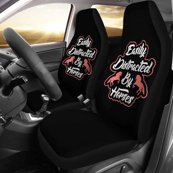 Easily Distracted By Horses Car Seat Covers Amazing Gift 184610 - YourCarButBetter