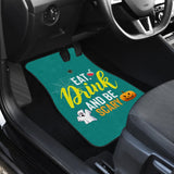 Eat Drink And Be Scary Ghost Halloween Custom Car Floor Mats 211501 - YourCarButBetter