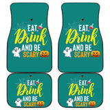 Eat Drink And Be Scary Ghost Halloween Custom Car Floor Mats 211501 - YourCarButBetter