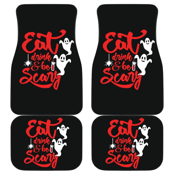 Eat Drink and Be Scary Halloween Inspired Car Floor Mats 211501 - YourCarButBetter