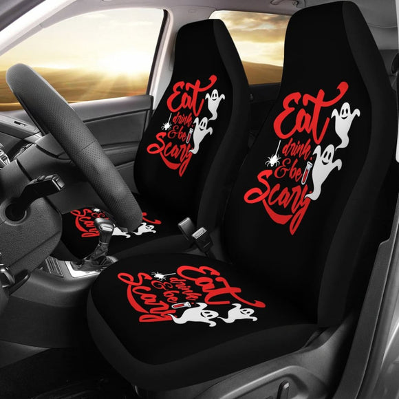 Eat Drink and Be Scary Halloween Inspired Car Seat Covers 211501 - YourCarButBetter