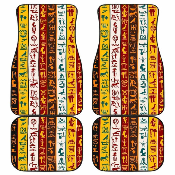 Egypt Hieroglyphics Pattern Print Design 01 Front And Back Car Mats 142711 - YourCarButBetter
