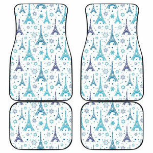Eiffel Tower Pattern Print Design 01 Front And Back Car Mats 192609 - YourCarButBetter