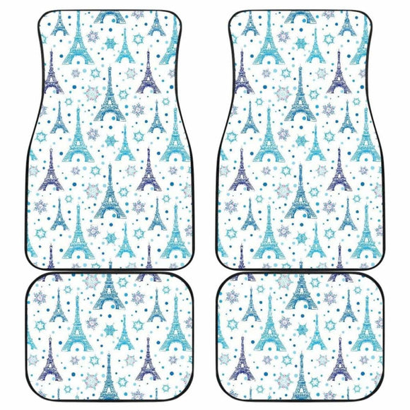Eiffel Tower Pattern Print Design 01 Front And Back Car Mats 192609 - YourCarButBetter