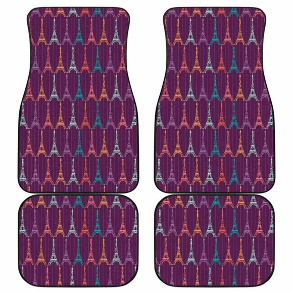 Eiffel Tower Pattern Print Design 05 Front And Back Car Mats 192609 - YourCarButBetter