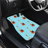 Electric Guitar Pattern Light Blue Background Front And Back Car Mats 221205 - YourCarButBetter