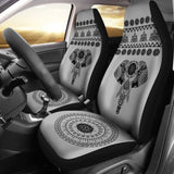 Elephant Car Seat Covers - Grey Elephant Mandala 101819 - YourCarButBetter