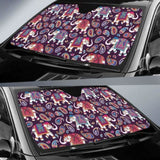 Elephant Indian Style Ornament Pattern Car Auto Sun Shades 104020 - YourCarButBetter