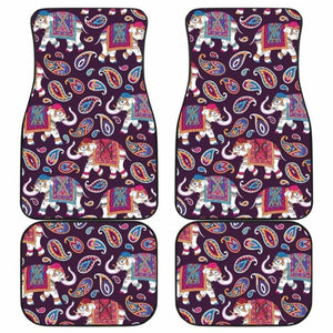 Elephant Indian Style Ornament Pattern Front And Back Car Mats 202820 - YourCarButBetter