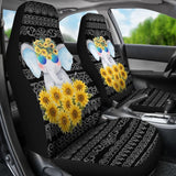 Elephant Love Sunflowers Car Seat Covers 211302 - YourCarButBetter