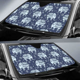 Elephant Tribal Design Pattern Car Auto Sun Shades 104020 - YourCarButBetter