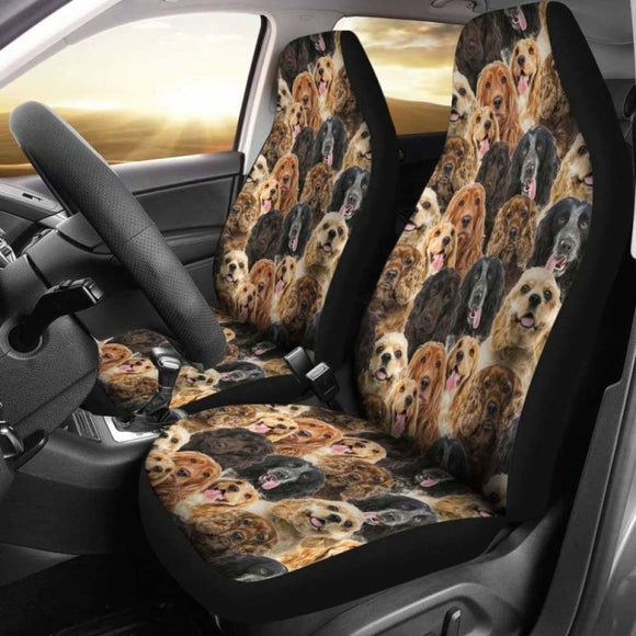 English Cocker Spaniel Full Face Car Seat Covers 195016 - YourCarButBetter