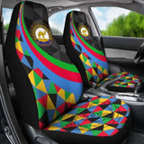 Eritrea Car Seat Covers - Eritrea Coat Of Arms With Flag Color - 105905 - YourCarButBetter