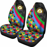 Eritrea Car Seat Covers - Eritrea Coat Of Arms With Flag Color - 105905 - YourCarButBetter