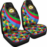 Eritrea Car Seat Covers - Eritrea Coat Of Arms With Flag Color - 105905 - YourCarButBetter