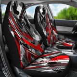 Extreme Racing Army Style Grey & Red Design Car Seat Covers 101819 - YourCarButBetter