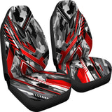 Extreme Racing Army Style Grey & Red Design Car Seat Covers 101819 - YourCarButBetter