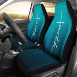 Faith Teal Ombre Car Seat Covers Religious Christian Themed 160905 - YourCarButBetter