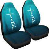 Faith Teal Ombre Car Seat Covers Religious Christian Themed 160905 - YourCarButBetter