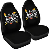 Fall For Jesus He Never Leaves Car Seat Covers 210205 - YourCarButBetter