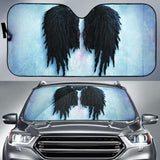 Fallen Angel Black Wings on Snow car auto sunshades 182102 - YourCarButBetter