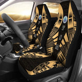 Federated States Of Micronesia Car Seat Covers - Polynesian Tattoo Gold - 9 174914 - YourCarButBetter